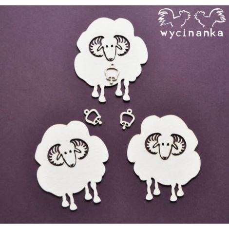 Tekturka Wycinanka Country Easter - Baranki, 3szt
